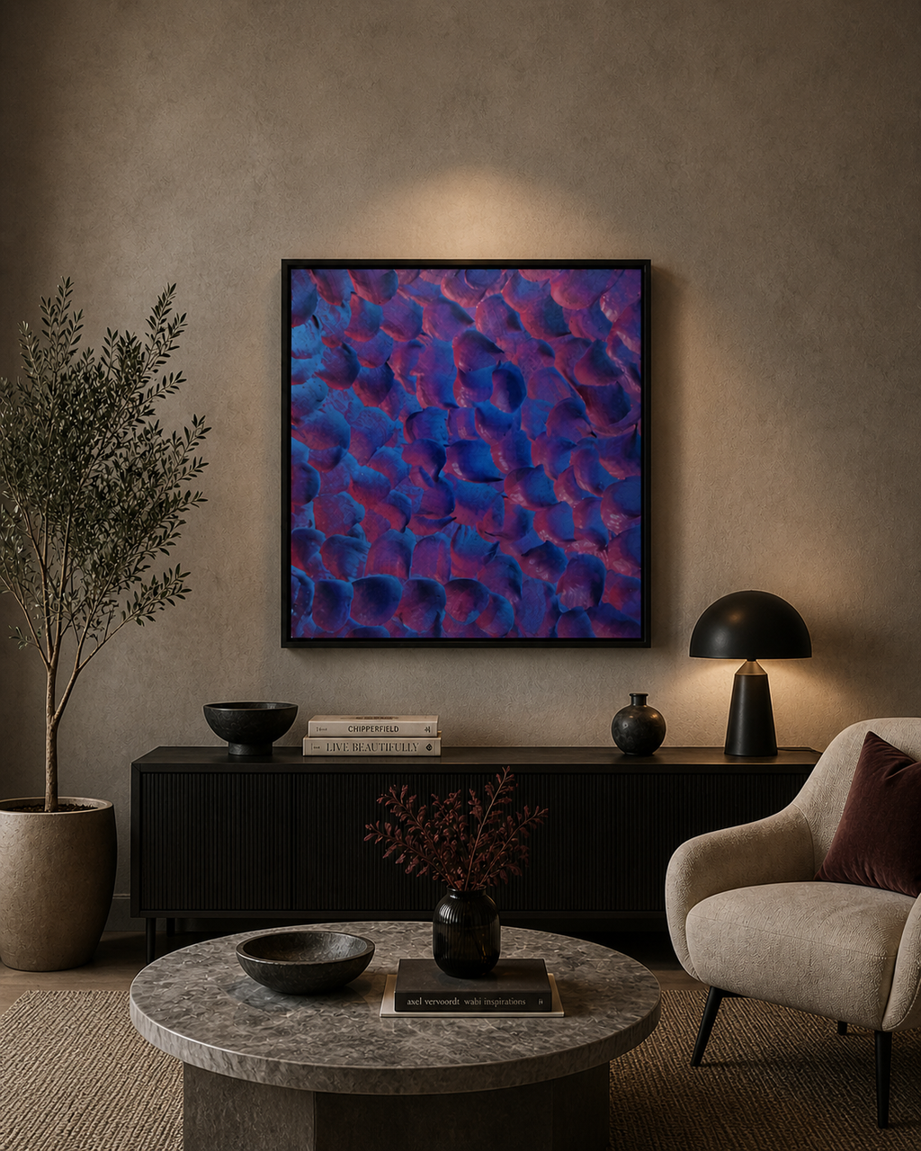 Velvet Petals – 3D Thermocol Wall Art