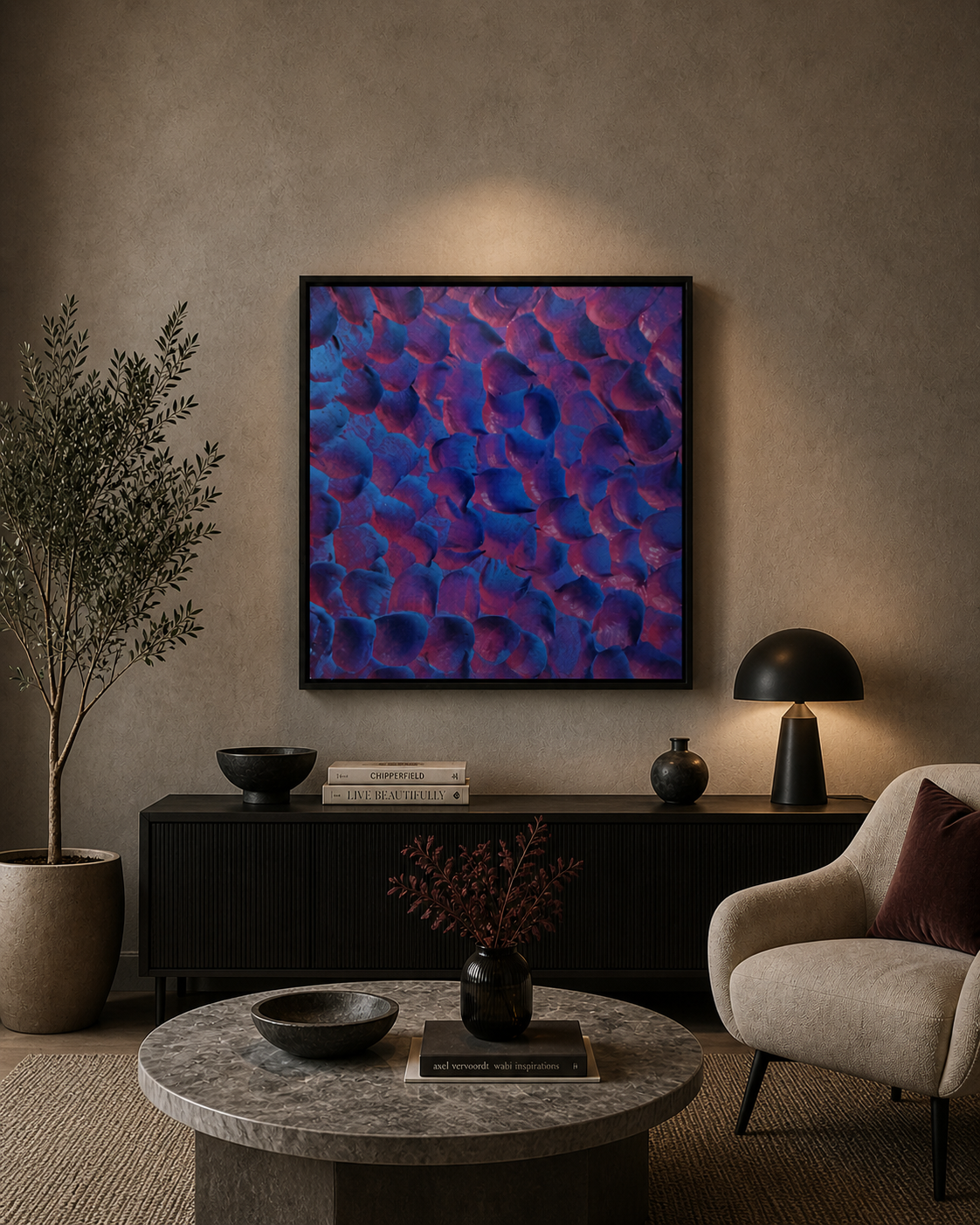 Velvet Petals – 3D Thermocol Wall Art
