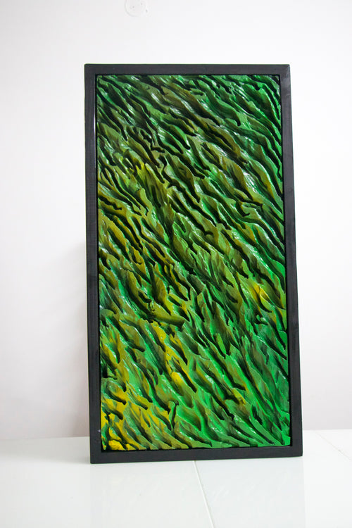 Emerald Flow – 3D Thermocol Wall Art